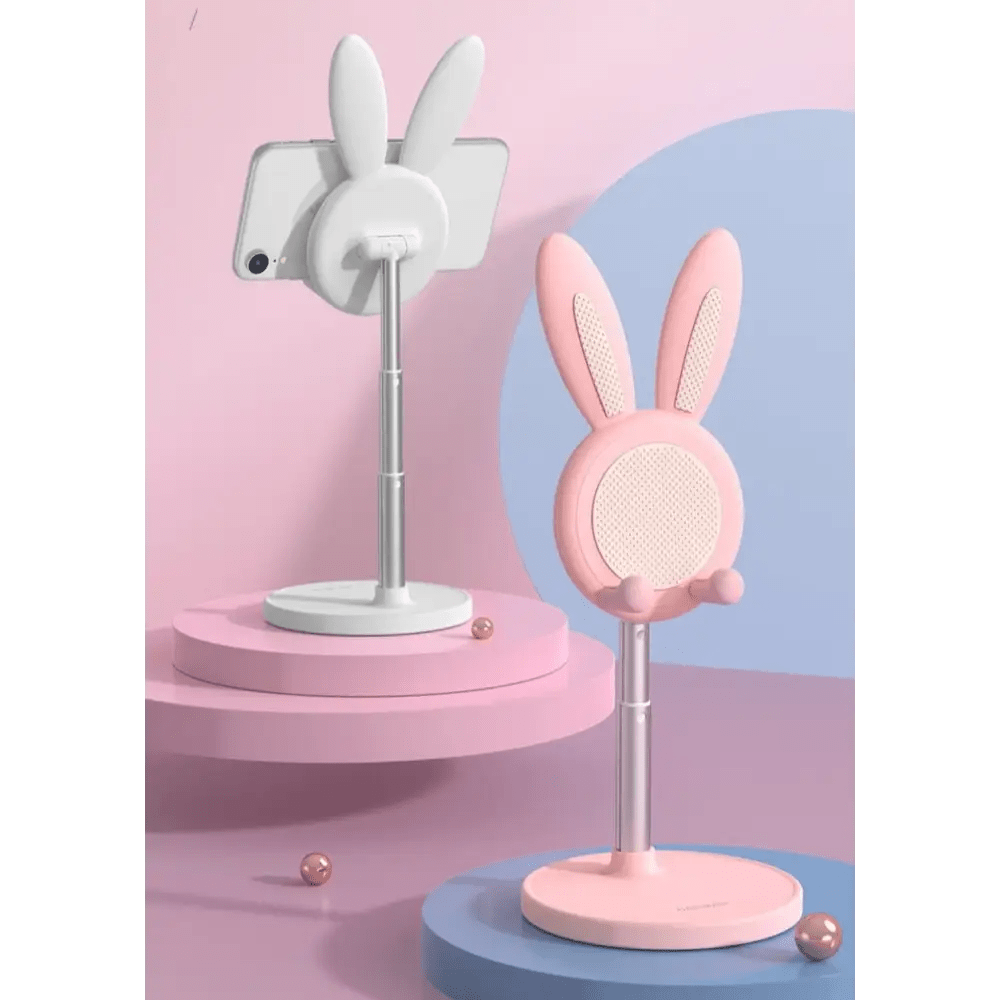 Pink Bunny Telescopic Phone Stand for Stylish Gaming and Streaming - Cosparty