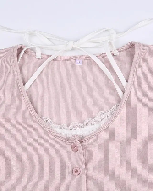 Pink Button Up Lace Cardigan for Fairy Charm Wardrobe - shirt