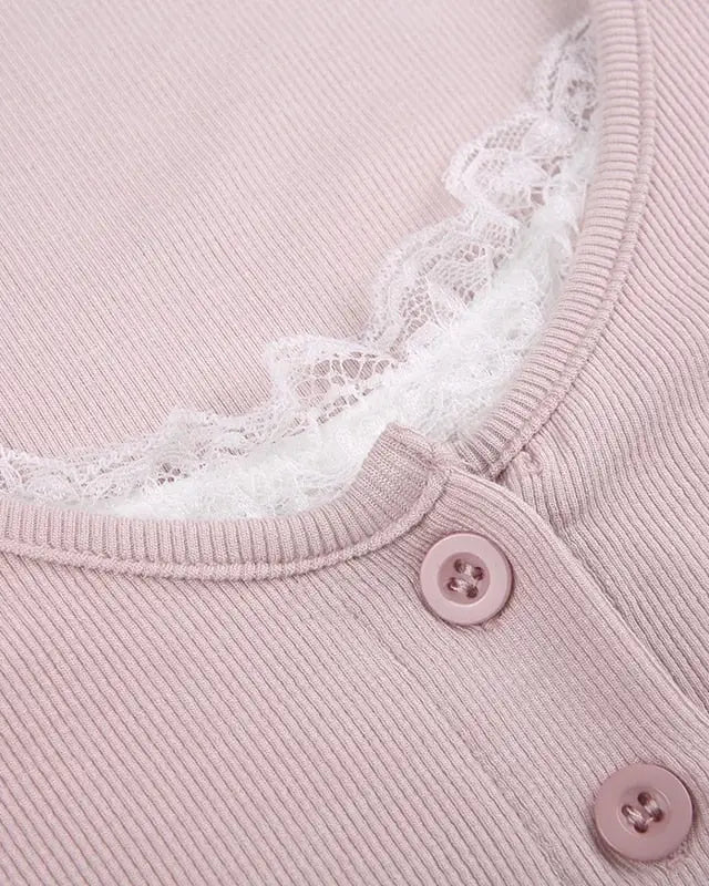 Pink Button Up Lace Cardigan for Fairy Charm Wardrobe - shirt
