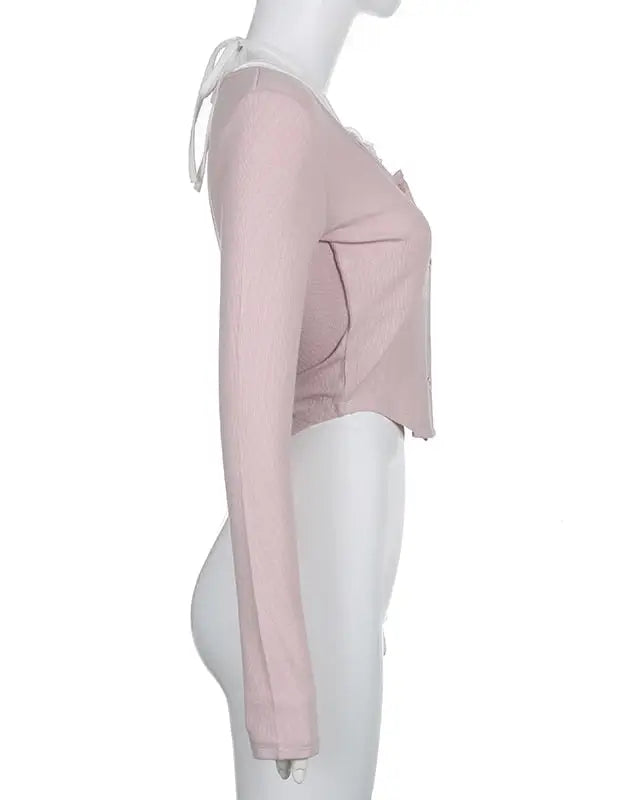 Pink Button Up Lace Cardigan for Fairy Charm Wardrobe - shirt