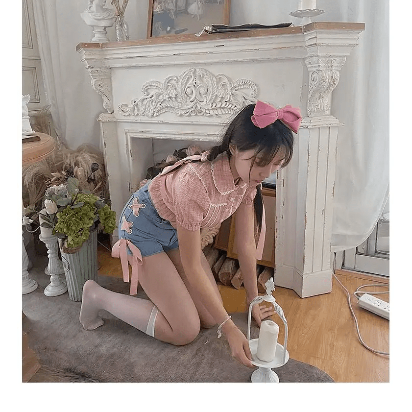 Pink Corset Lace Up Shorts for a Girly Summer Look - Cosparty