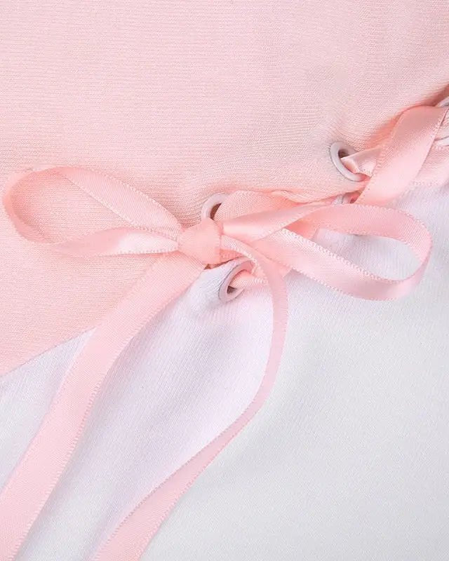 Pink Kitten Long Sleeve Crop Top for Angelcore and Fairycore Styles - Cosparty