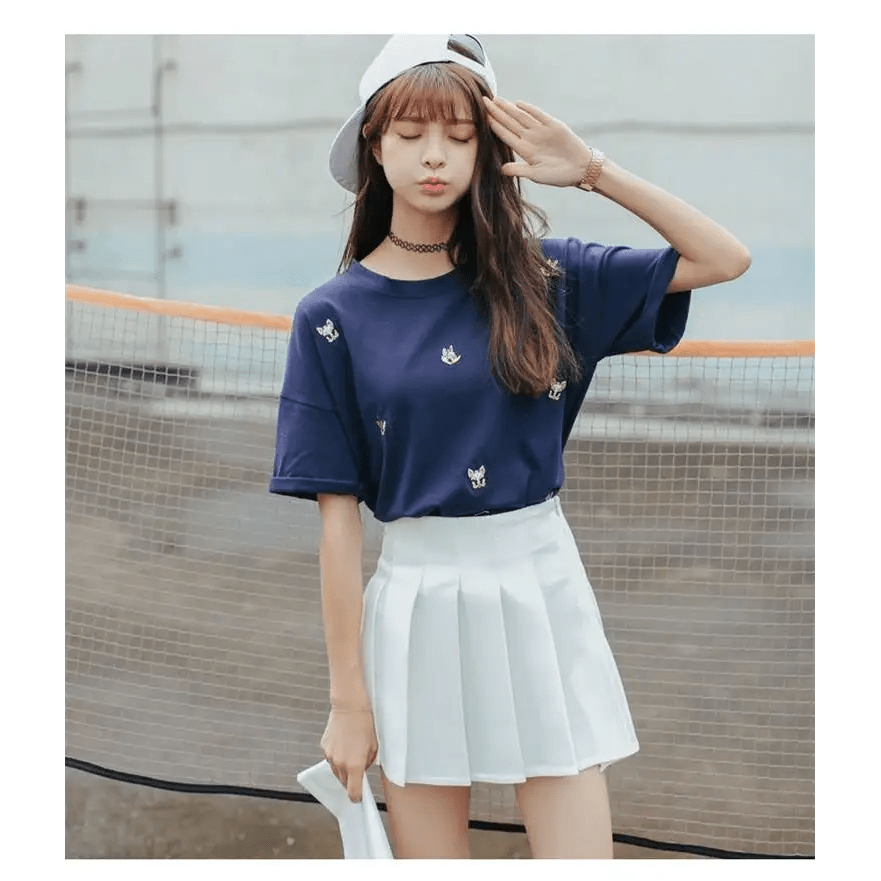 Pleated School Girl Skirt with Built - in Shorts for Chic Style - Cosparty