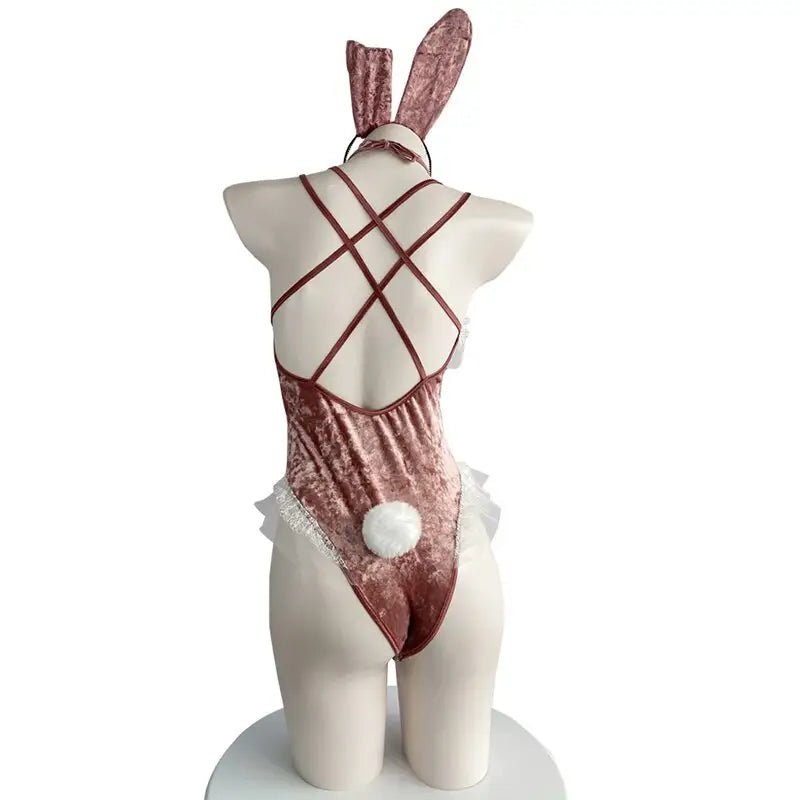 Plus Size Velour Bunny Cosplay Up to 5XL in Pink Blue or Black - Cosparty