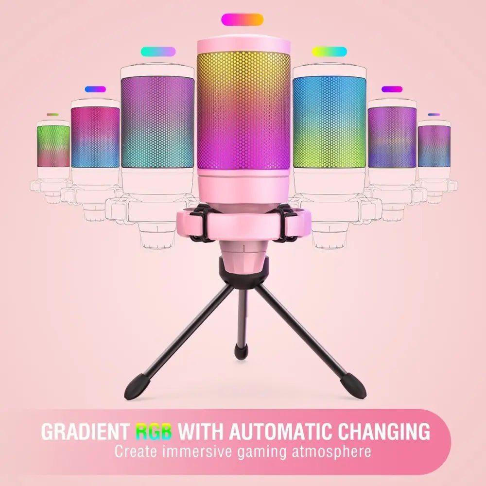 Professional Pink Streaming Microphone for Perfect Audio Quality - Cosparty