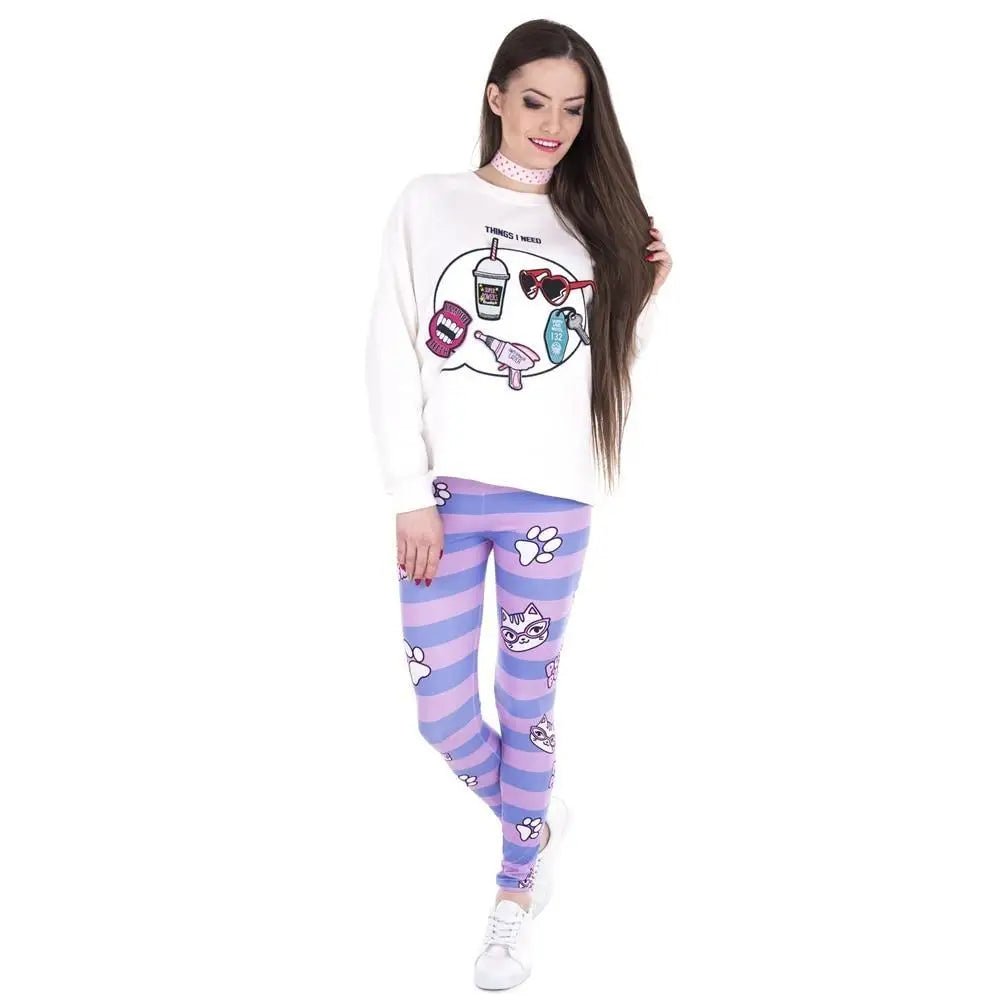 Purple and Pink Pussy Power Leggings for Feminist Cosparty Fun - Cosparty