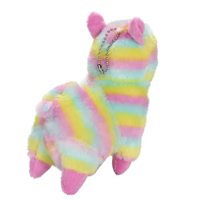 Rainbow Alpaca Plush with Keychain Strap for Cuteness on the Go - Cosparty