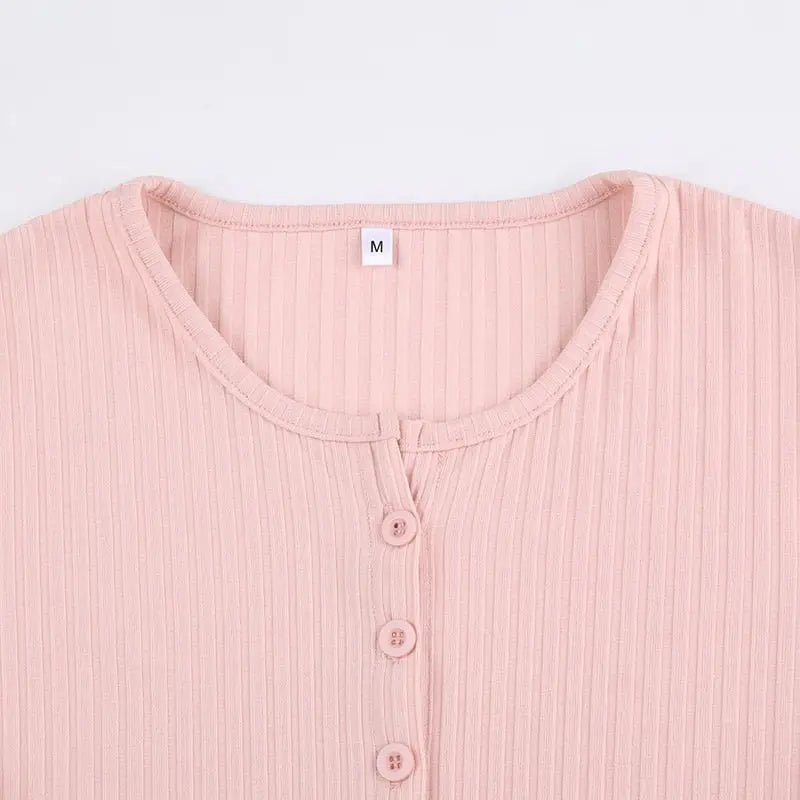 Ribbed Knit Cardigan Top for Angelcore and Fairycore Styles - Cosparty