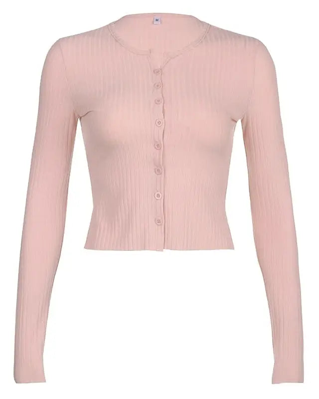 Ribbed Knit Cardigan Top for Angelcore and Fairycore Styles - shirt