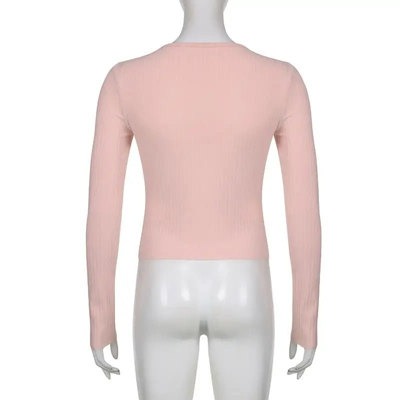 Ribbed Knit Cardigan Top for Angelcore and Fairycore Styles - Cosparty