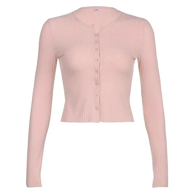 Ribbed Knit Cardigan Top for Angelcore and Fairycore Styles - Cosparty