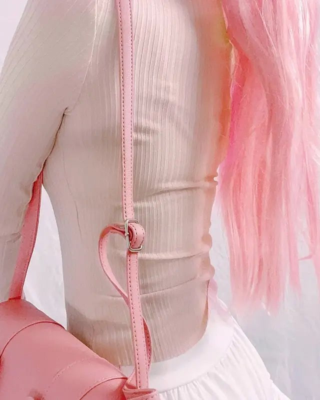 Ribbed Knit Cardigan Top for Angelcore and Fairycore Styles - Cosparty