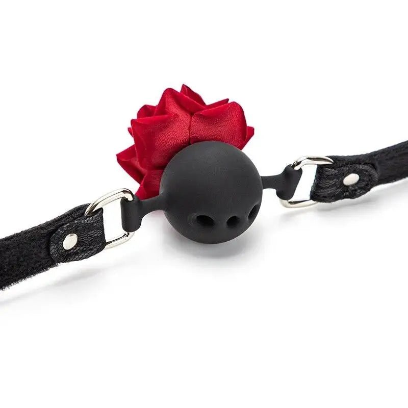 Rose Flower Ball Gag for Stylish BDSM Play - Cosparty