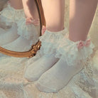 Ruffled Fairycore Socks for a Vintage Pastel Princess Aesthetic - socks
