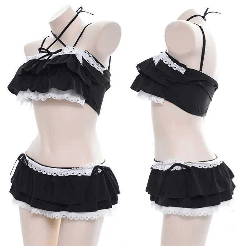 Ruffled Pink Princess Lingerie Set for Kawaii Beach Parties - Cosparty