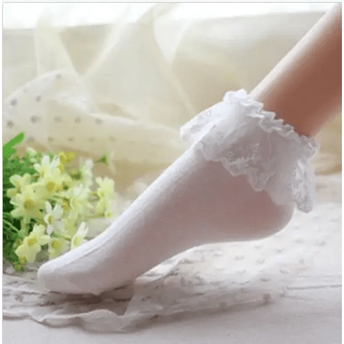 Ruffled Trim Ankle Socks for a Cute and Flirty Touch - Cosparty