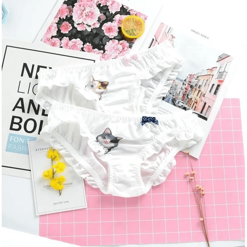 Ruffled White Kitten Panties for Neko Cuties - Cosparty