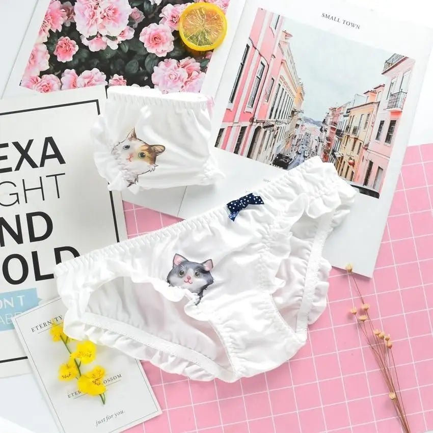 Ruffled White Kitten Panties for Neko Cuties - Cosparty