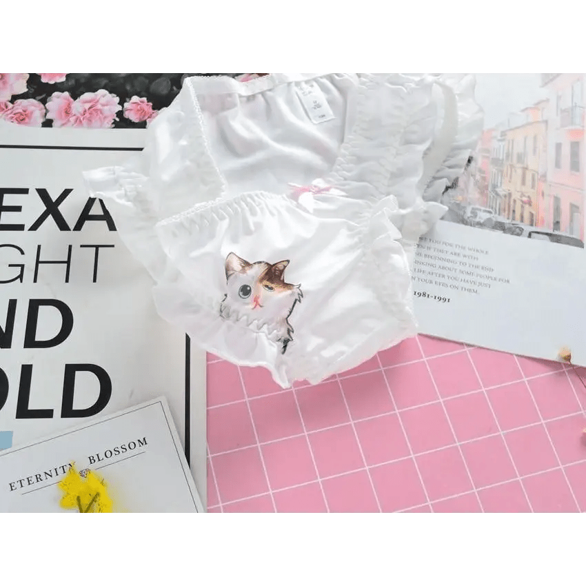 Ruffled White Kitten Panties for Neko Cuties - Cosparty