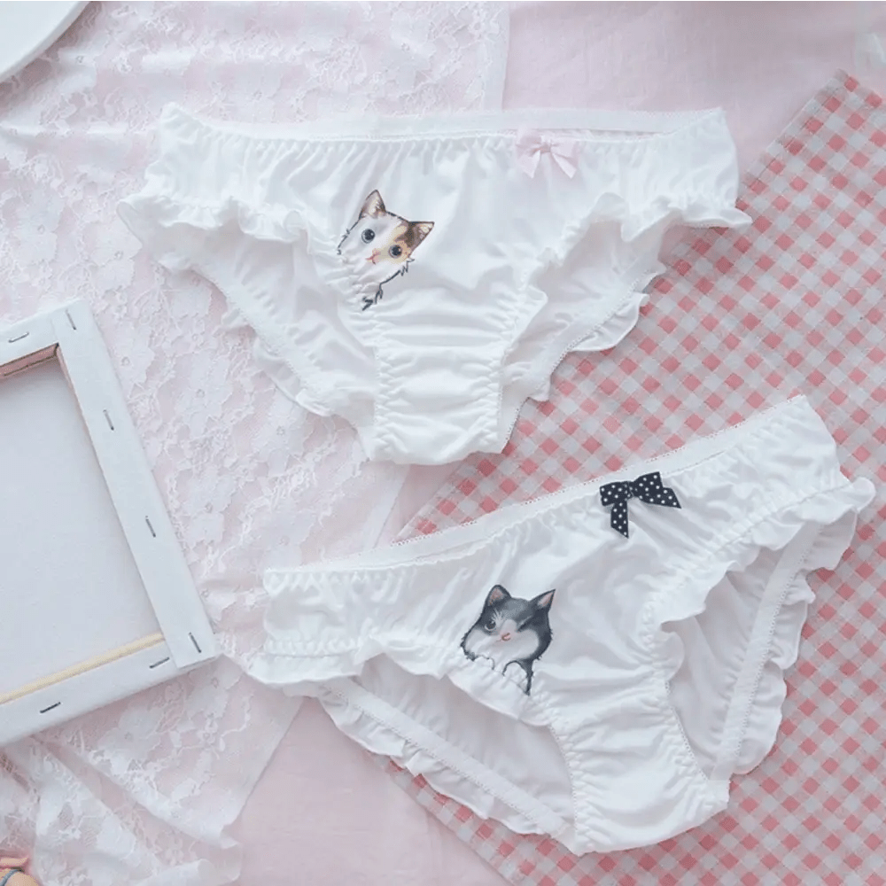 Ruffled White Kitten Panties for Neko Cuties - Cosparty