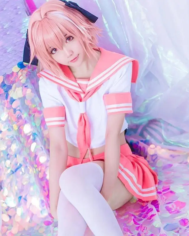 Sailor School Uniform Cosplay Set Inspired by Astolfo from Fate Apocrypha - costume