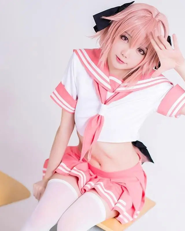 Astolfo the Twelfth Paladin of Charlemagne the Rider of Black Sailor Seifuku Cosplay Lingerie Set