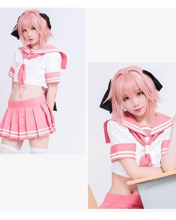 Sailor School Uniform Cosplay Set Inspired by Astolfo from Fate Apocrypha - Cosparty
