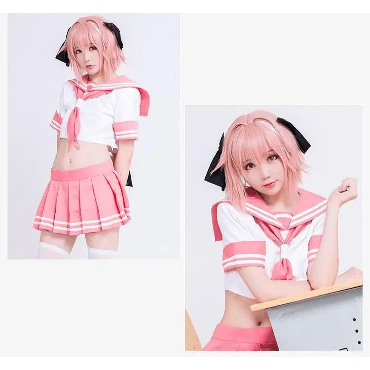 Sailor School Uniform Cosplay Set Inspired by Astolfo from Fate Apocrypha - Cosparty
