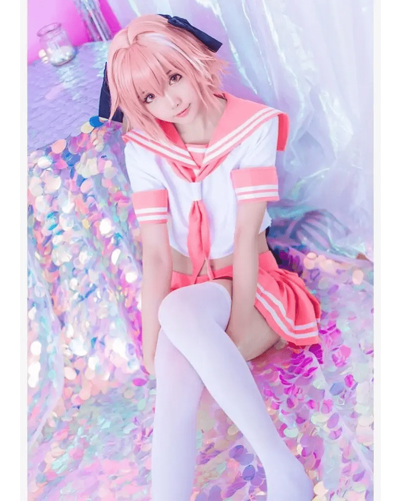 Sailor School Uniform Cosplay Set Inspired by Astolfo from Fate Apocrypha - Cosparty