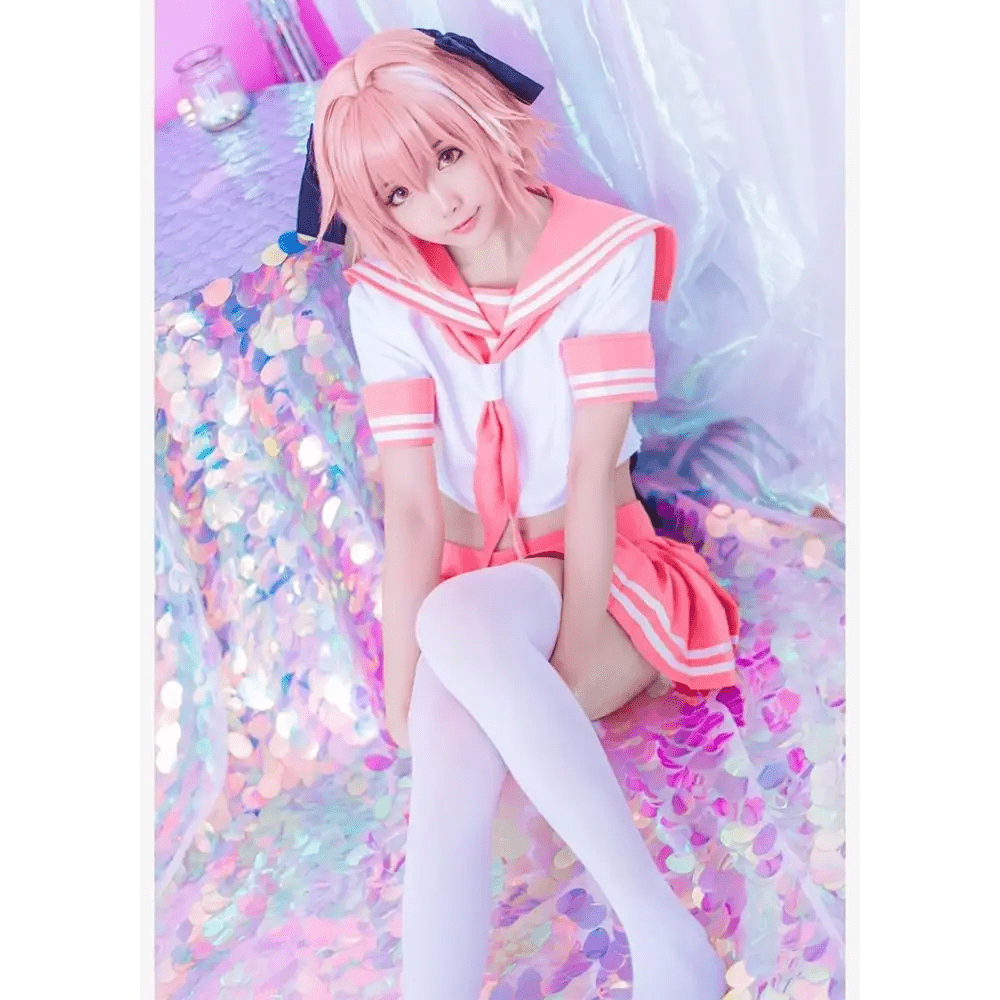 Sailor School Uniform Cosplay Set Inspired by Astolfo from Fate Apocrypha - Cosparty