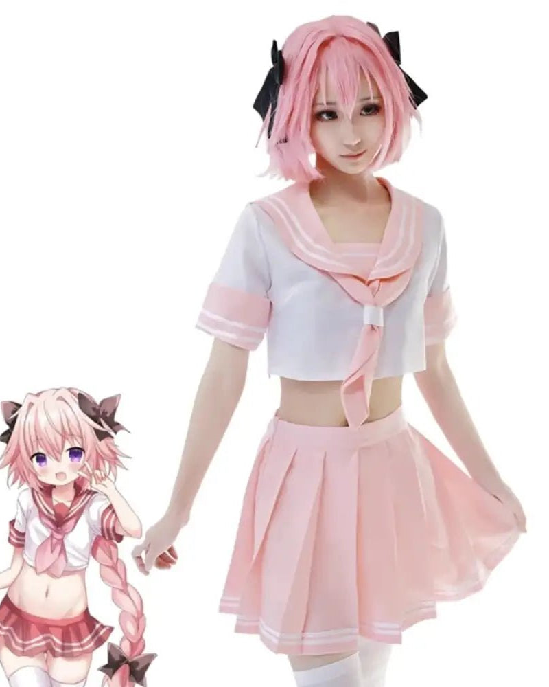 Sailor School Uniform Cosplay Set Inspired by Astolfo from Fate Apocrypha - Cosparty