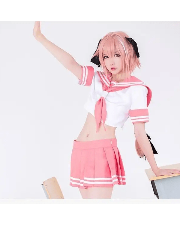 Sailor School Uniform Cosplay Set Inspired by Astolfo from Fate Apocrypha - Cosparty