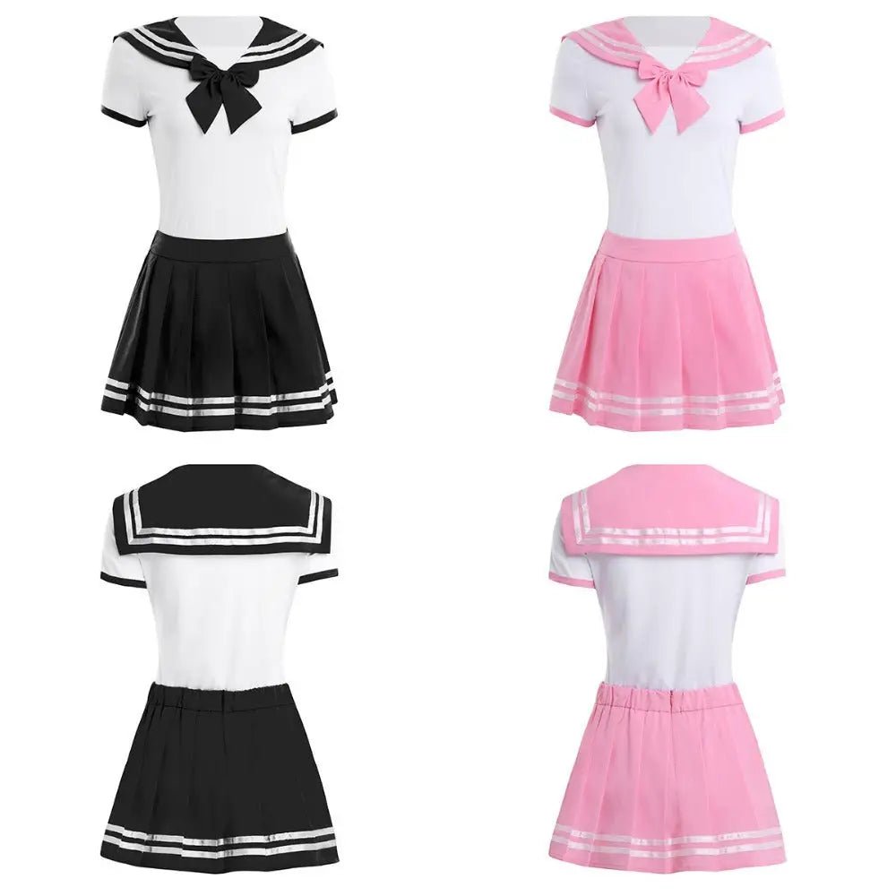 Sailor Scout Snap Crotch Onesie with Pleated School Girl Skirt - Cosparty
