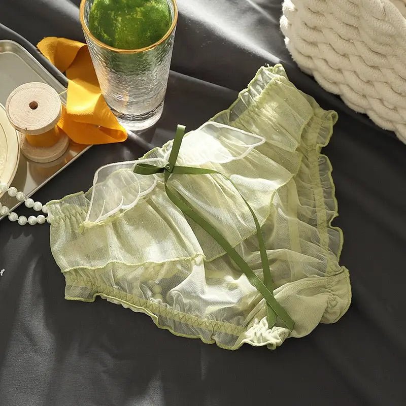 Sakura Wing Panties with Sheer Chiffon and Satin Ribbons - Cosparty