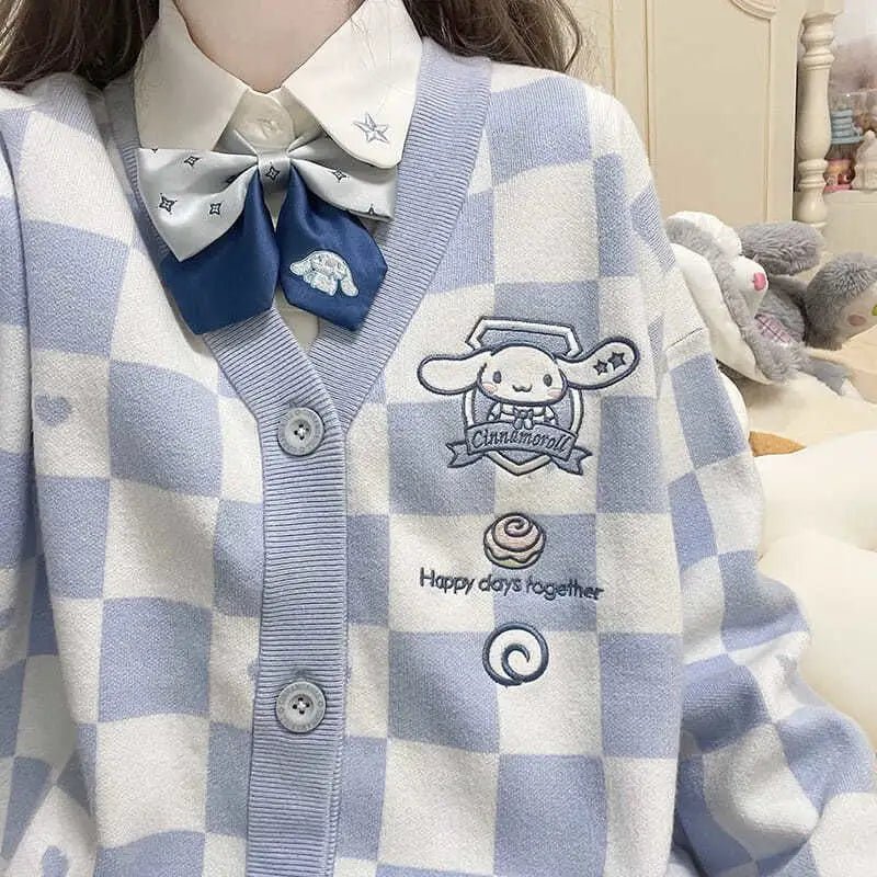 Sanrio Character Checkerboard Cardigan in New Condition - Cosparty