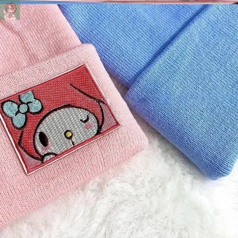 Sanrio Inspired Kawaii Embroidered Beanies for Cozy Warmth - Cosparty