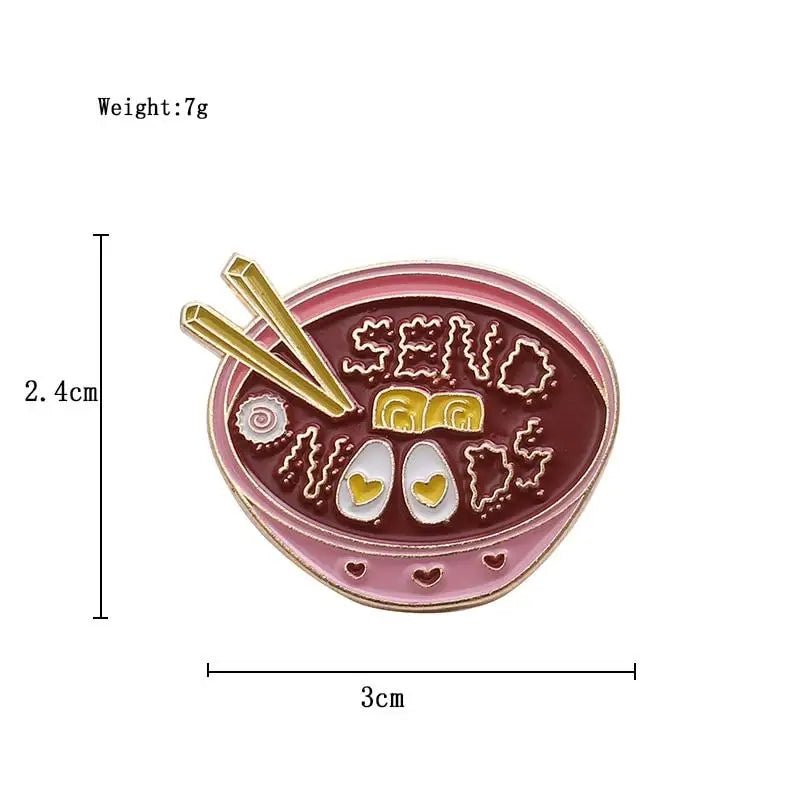 Send Noods Ramen Noodle Bowl Enamel Pin for Kawaii Lovers - Cosparty