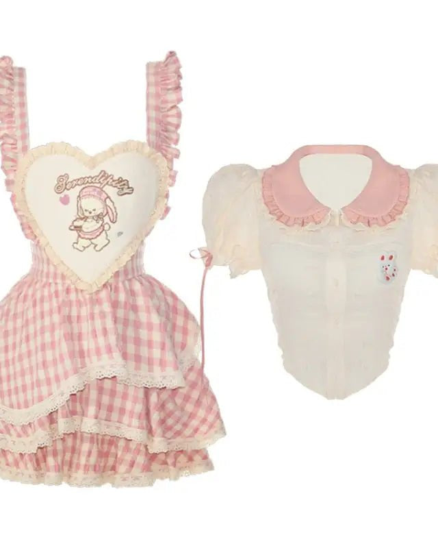Serendipity Bunny Outfit with Suspender Dress for Kawaii Style - Cosparty