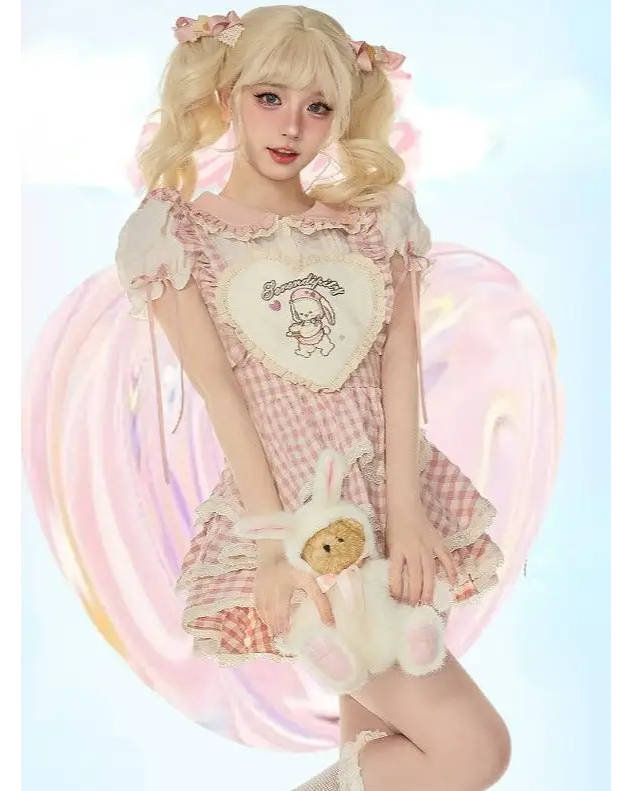 Serendipity Bunny Outfit with Suspender Dress for Kawaii Style - Only Dress / S - outfit