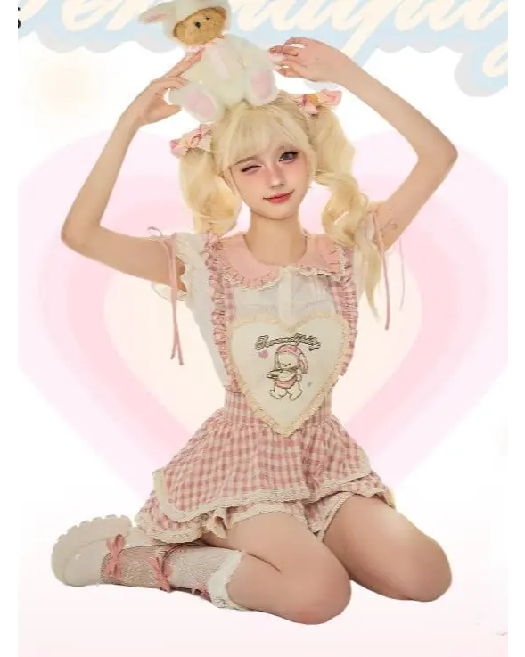 Serendipity Bunny Outfit with Suspender Dress for Kawaii Style - outfit