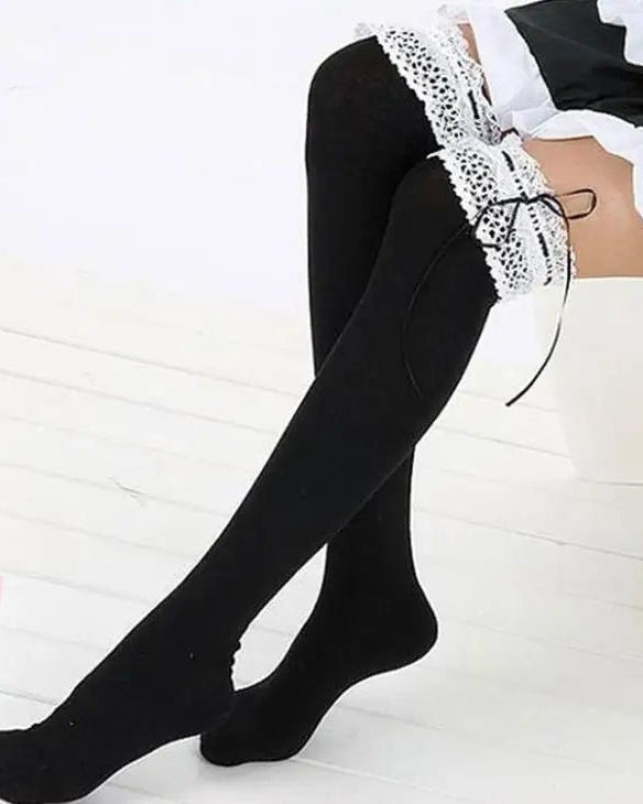 Sexy Thigh High Stockings Inspired by Lolita and Victorian Fashion - Cosparty