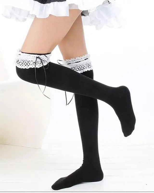 Sexy Thigh High Stockings Inspired by Lolita and Victorian Fashion - Cosparty