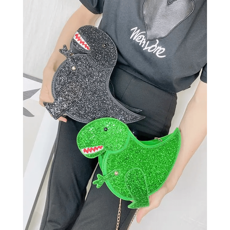 Shimmering Tyrannosaurus Rex 3D Handbag in Vegan Leather - Cosparty