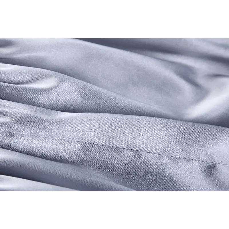 Silky Satin Lace - Up Lingerie Sleep Set with Ruffled Trim and Bows - Cosparty