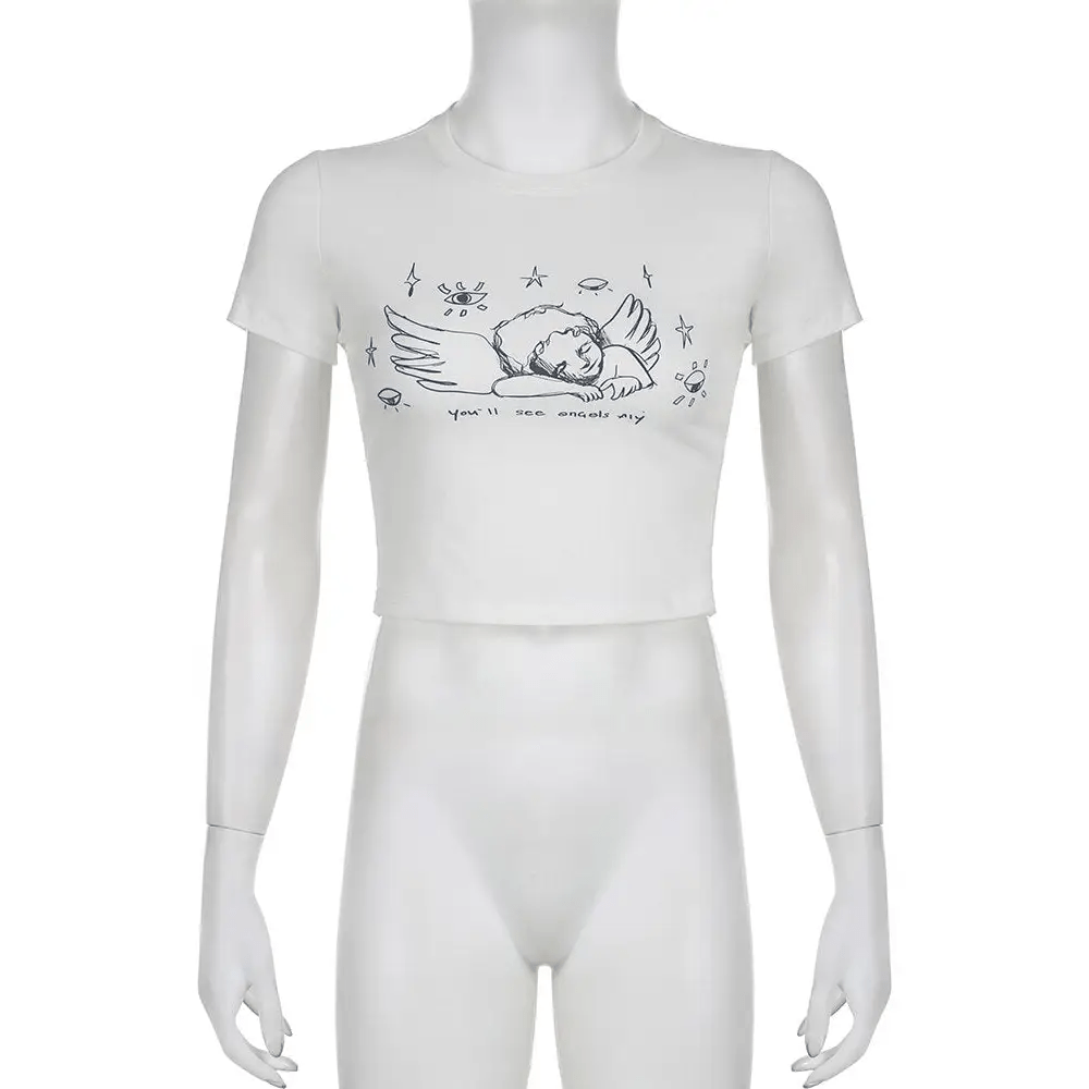 Sleepy Angel Tee for Fairycore and Angelcore Aesthetics - Cosparty