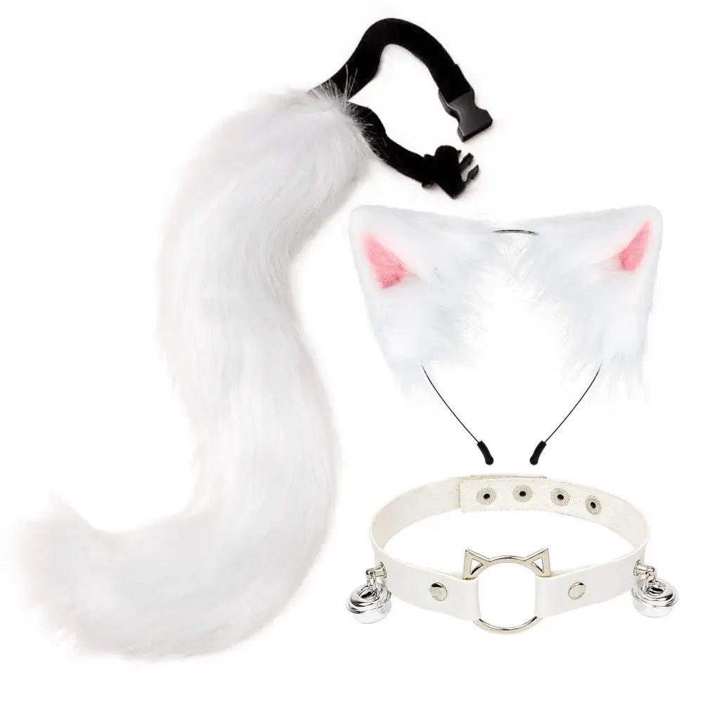 Sly Fox Tail Ear and Collar Set for Fun Petplay Adventures - Cosparty