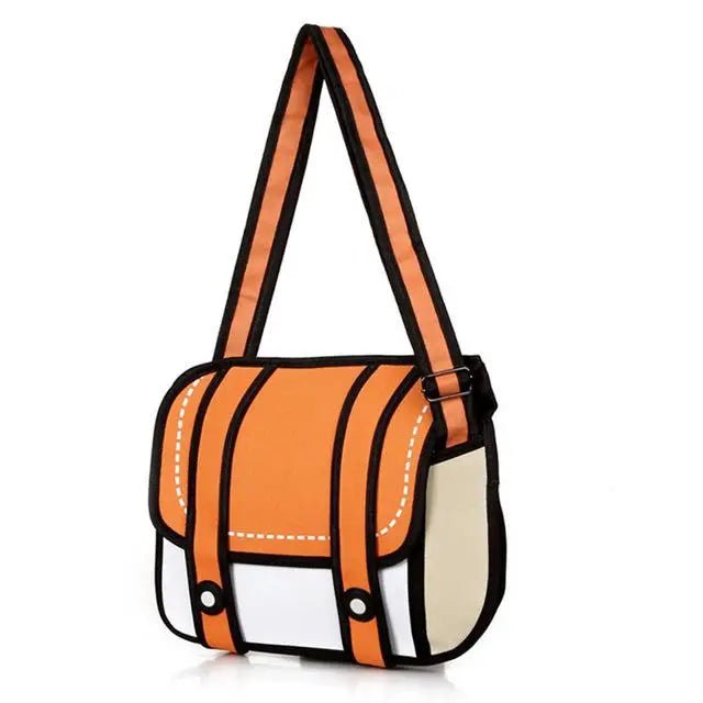 Spacious 2D Cartoon Messenger Bag for Kawaii Goods - Cosparty