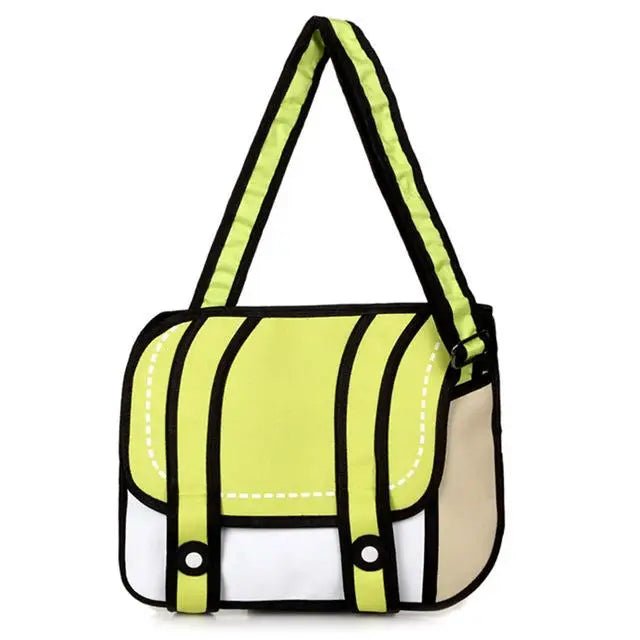 Spacious 2D Cartoon Messenger Bag for Kawaii Goods - Cosparty