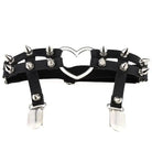 Spiky Garter Belt with Punk Rock Style and Metal Heart - Cosparty