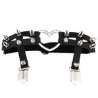 Spiky Garter Belt with Punk Rock Style and Metal Heart - Cosparty